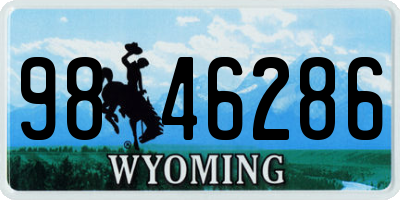 WY license plate 9846286