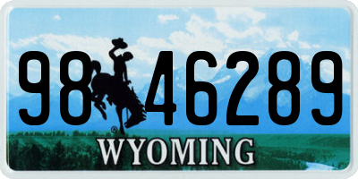 WY license plate 9846289