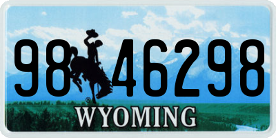 WY license plate 9846298