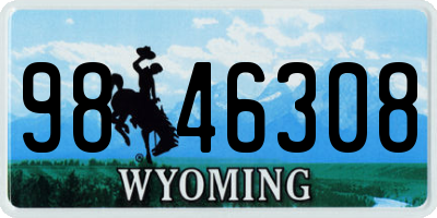 WY license plate 9846308