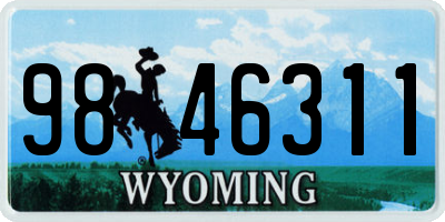 WY license plate 9846311