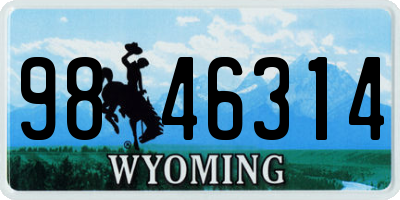 WY license plate 9846314