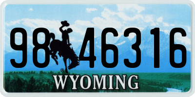 WY license plate 9846316