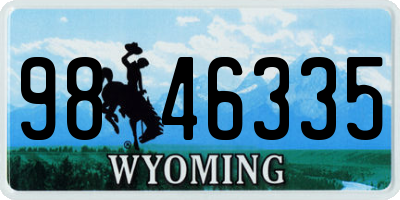 WY license plate 9846335