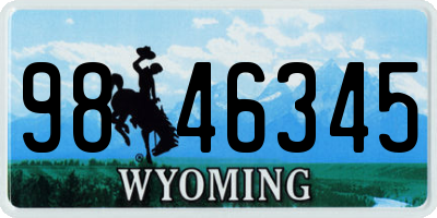 WY license plate 9846345
