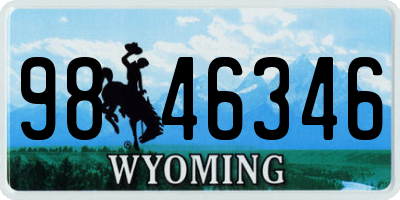 WY license plate 9846346