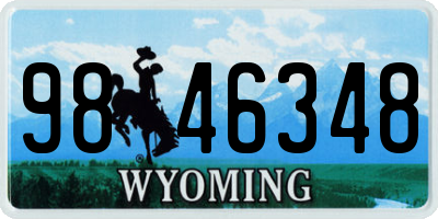 WY license plate 9846348