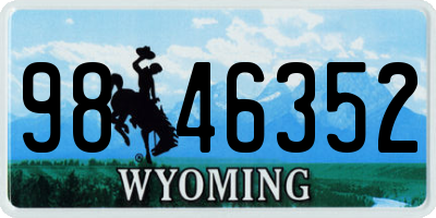 WY license plate 9846352