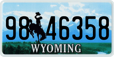 WY license plate 9846358