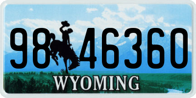 WY license plate 9846360