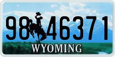 WY license plate 9846371