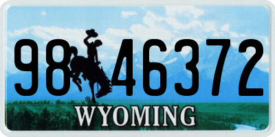 WY license plate 9846372