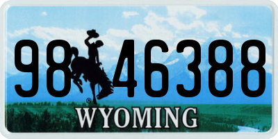 WY license plate 9846388