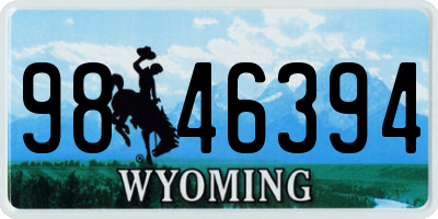 WY license plate 9846394