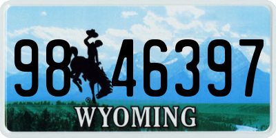 WY license plate 9846397