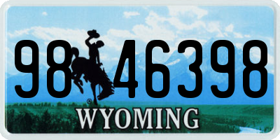 WY license plate 9846398