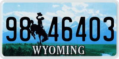 WY license plate 9846403