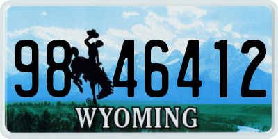 WY license plate 9846412