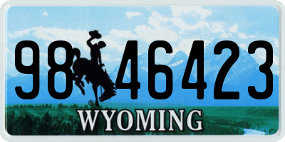 WY license plate 9846423