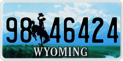 WY license plate 9846424