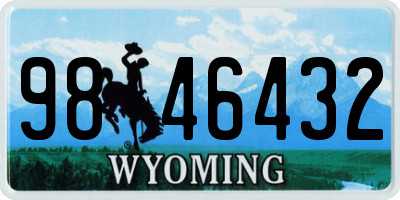 WY license plate 9846432