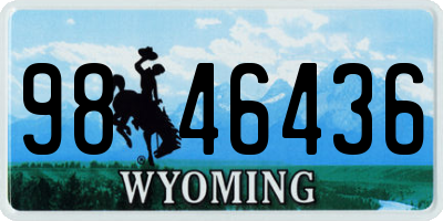 WY license plate 9846436