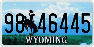 WY license plate 9846445