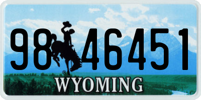 WY license plate 9846451