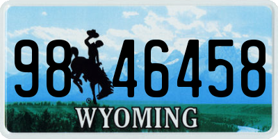 WY license plate 9846458