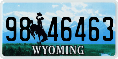 WY license plate 9846463