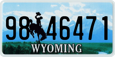 WY license plate 9846471