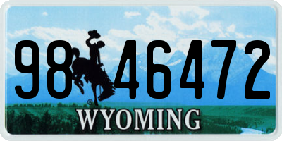 WY license plate 9846472