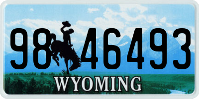 WY license plate 9846493