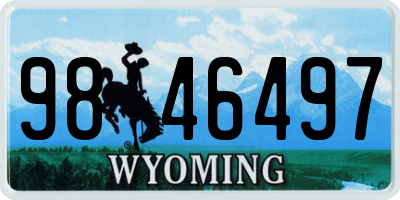 WY license plate 9846497