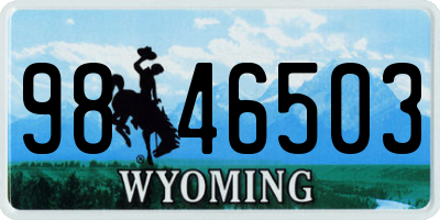 WY license plate 9846503