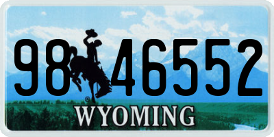 WY license plate 9846552