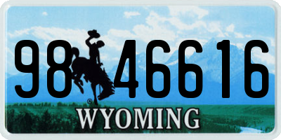 WY license plate 9846616
