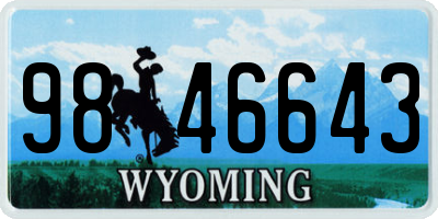WY license plate 9846643