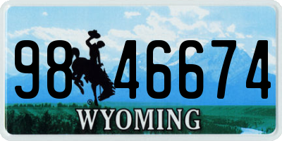WY license plate 9846674