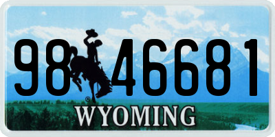 WY license plate 9846681
