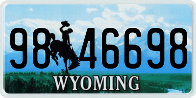 WY license plate 9846698