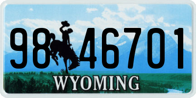 WY license plate 9846701