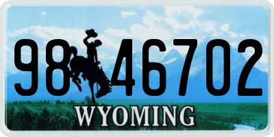 WY license plate 9846702
