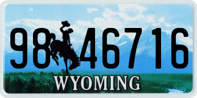 WY license plate 9846716