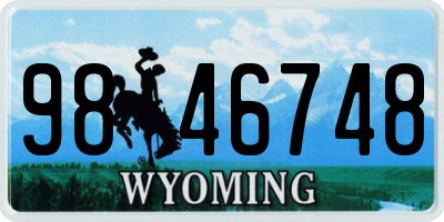 WY license plate 9846748