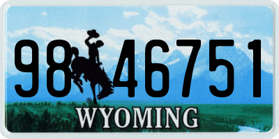 WY license plate 9846751