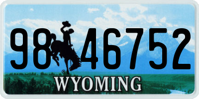 WY license plate 9846752