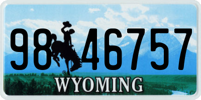 WY license plate 9846757