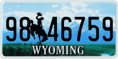 WY license plate 9846759