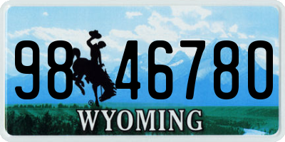 WY license plate 9846780